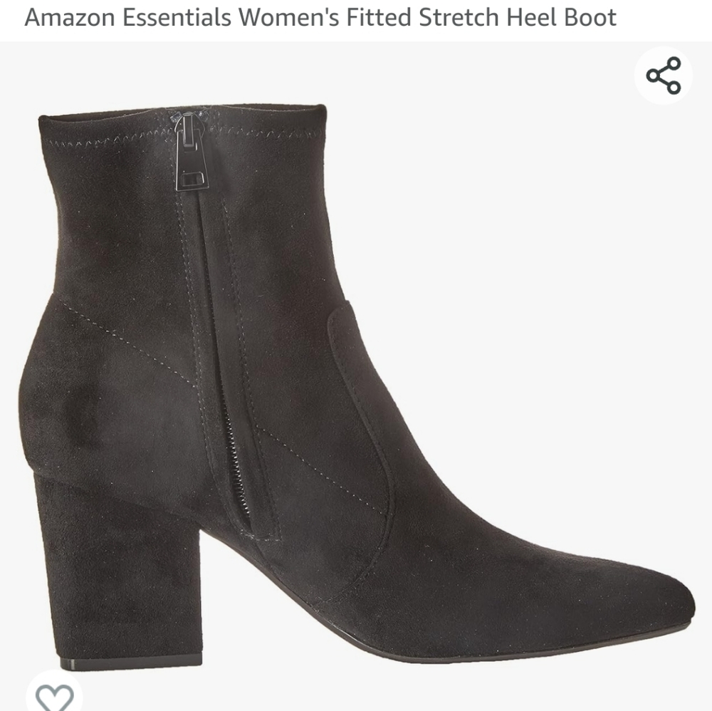Amazon Essentials Women's Fitted Stretch Microsuede Heel Boot